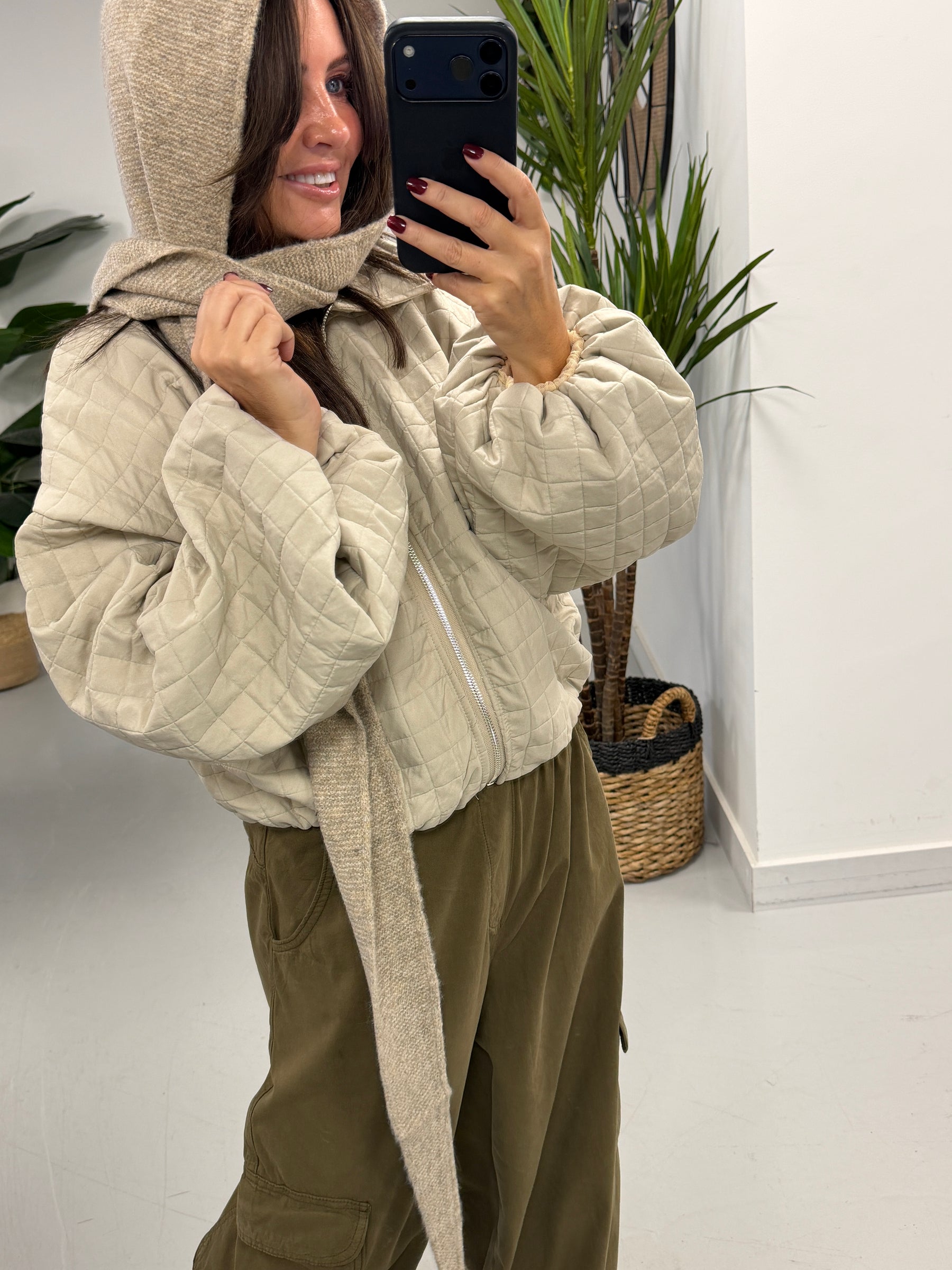 Ladies Scarf/Hood - Cream