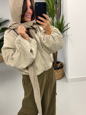 Ladies Scarf/Hood - Cream