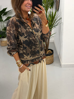 Lightweight Camo Jacket - Chocolate Size 2