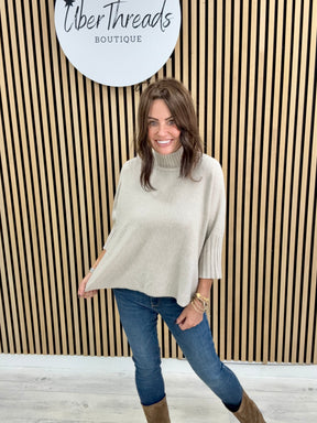 Crop Sleeve Knit - Oatmeal