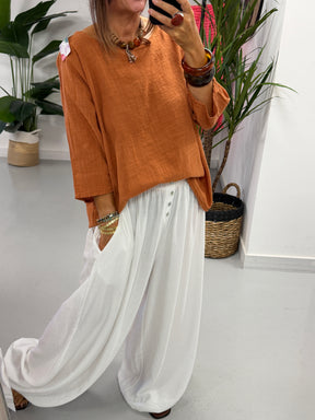 Basic Cotton Top -  Rust