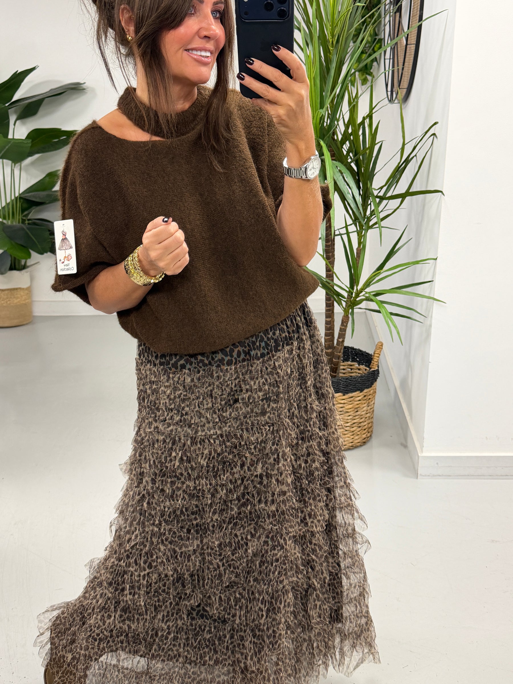 The Carrie Tiered Tulle Skirt - Animal (Size 10-20)