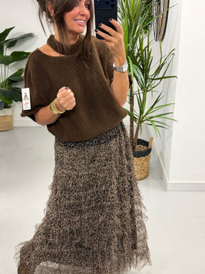The Carrie Tiered Tulle Skirt - Animal (Size 10-20)