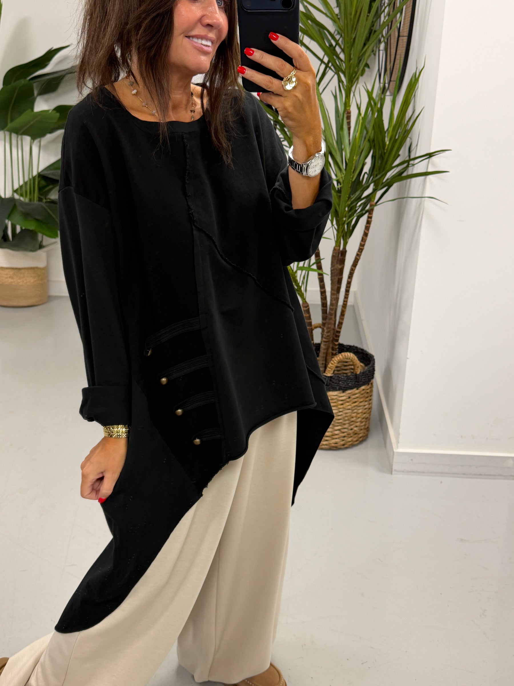Mixed Military High Low-  Black