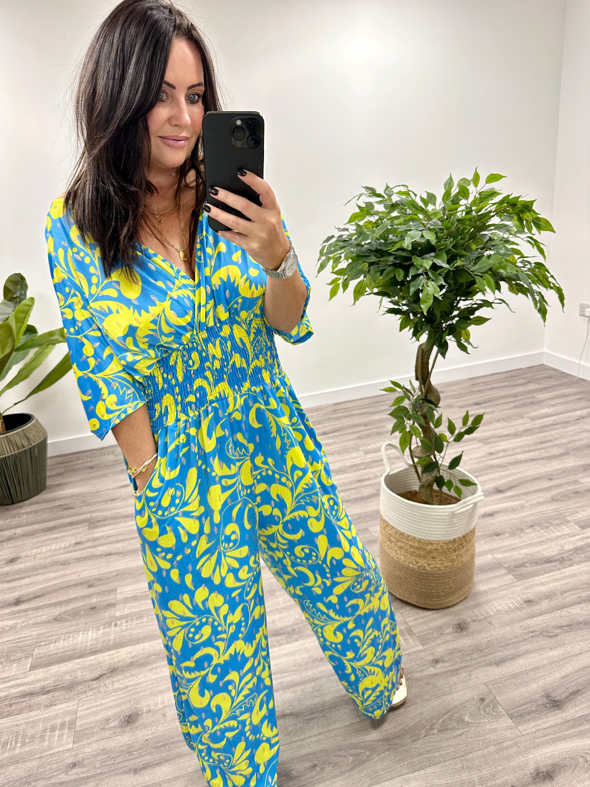 The Carribean Jumpsuit - Turquoise / Lime