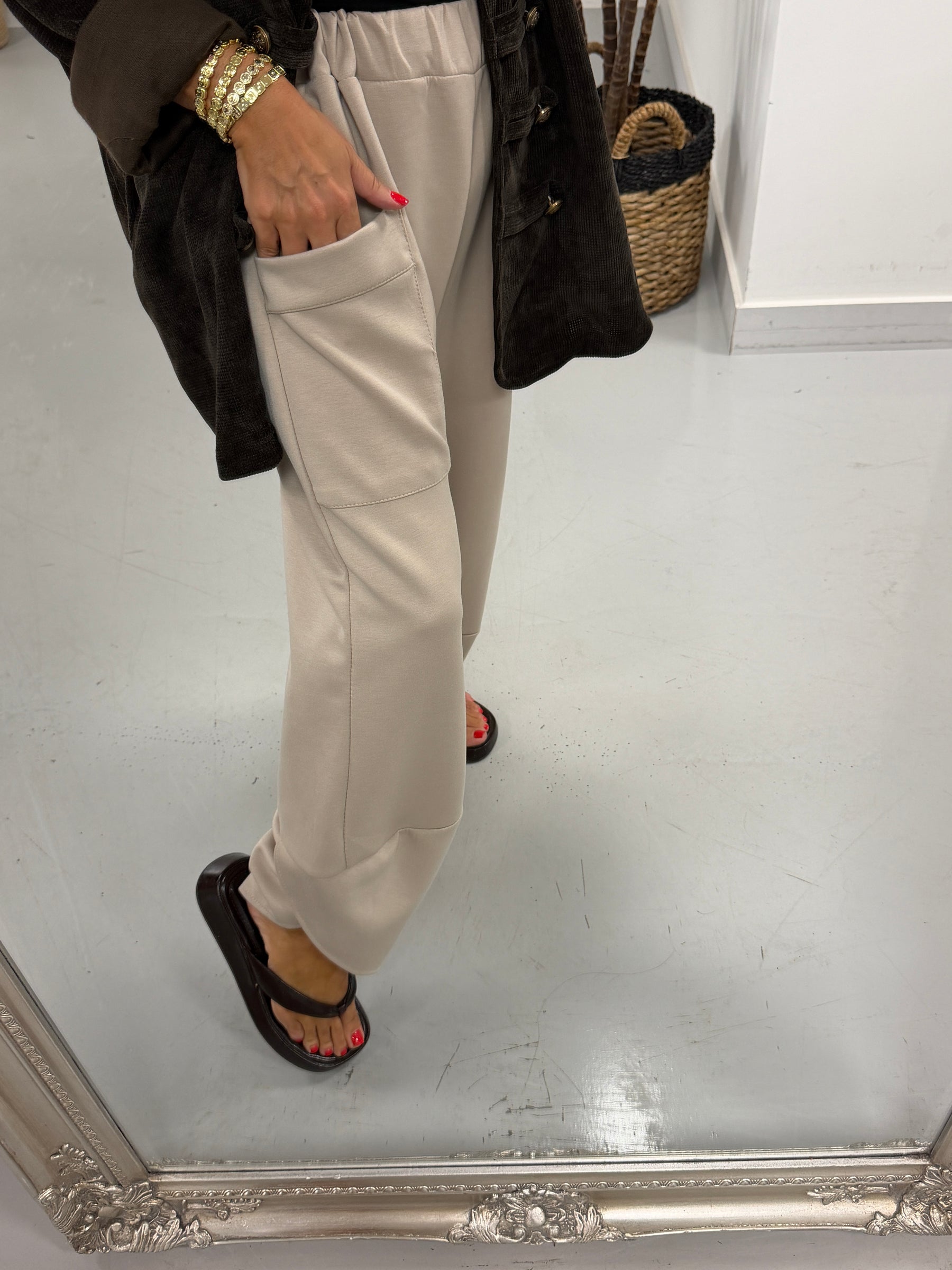 The Scuba Tulip Trousers - Cream