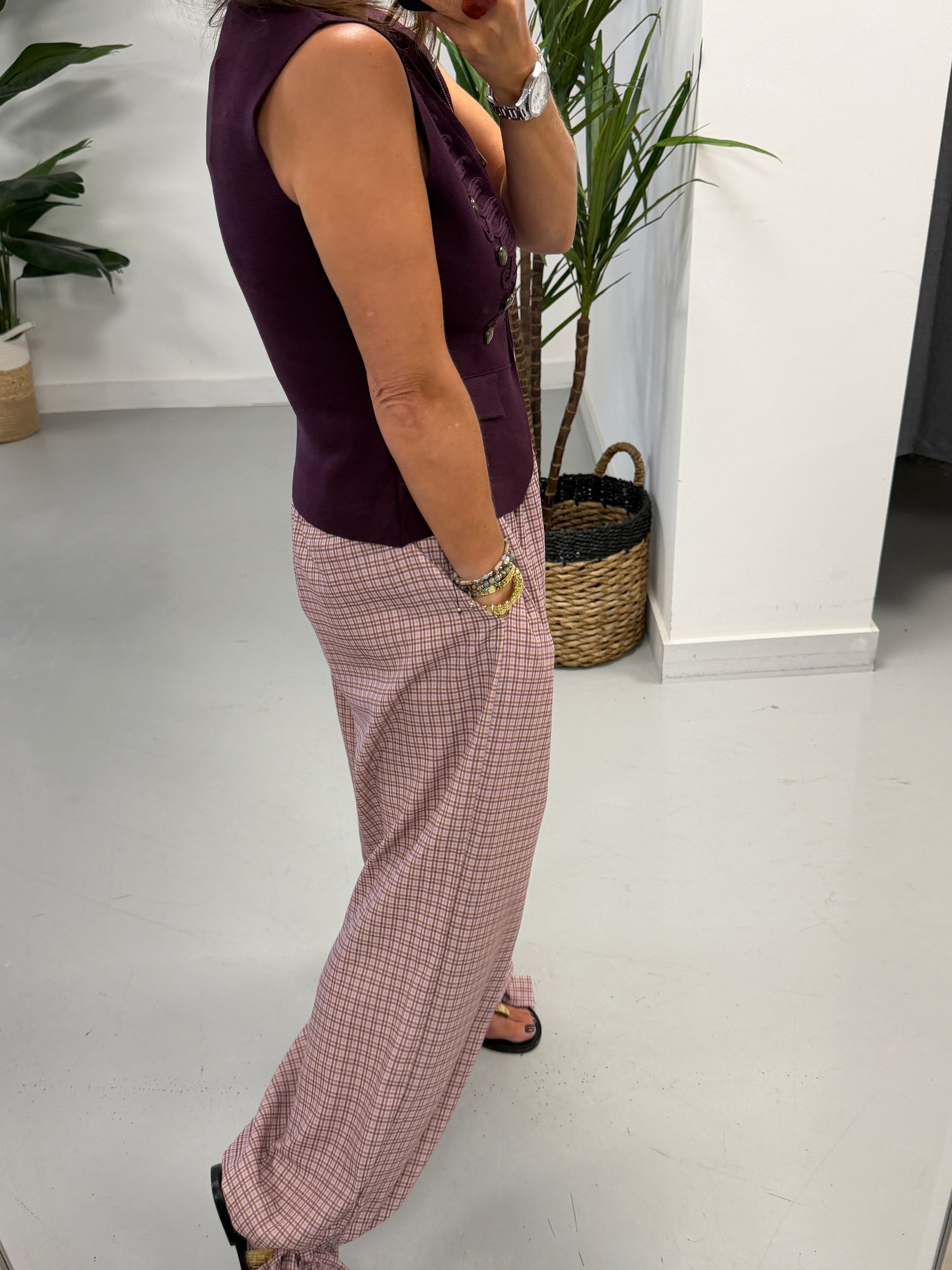 Knitted Waistcoat - Wine