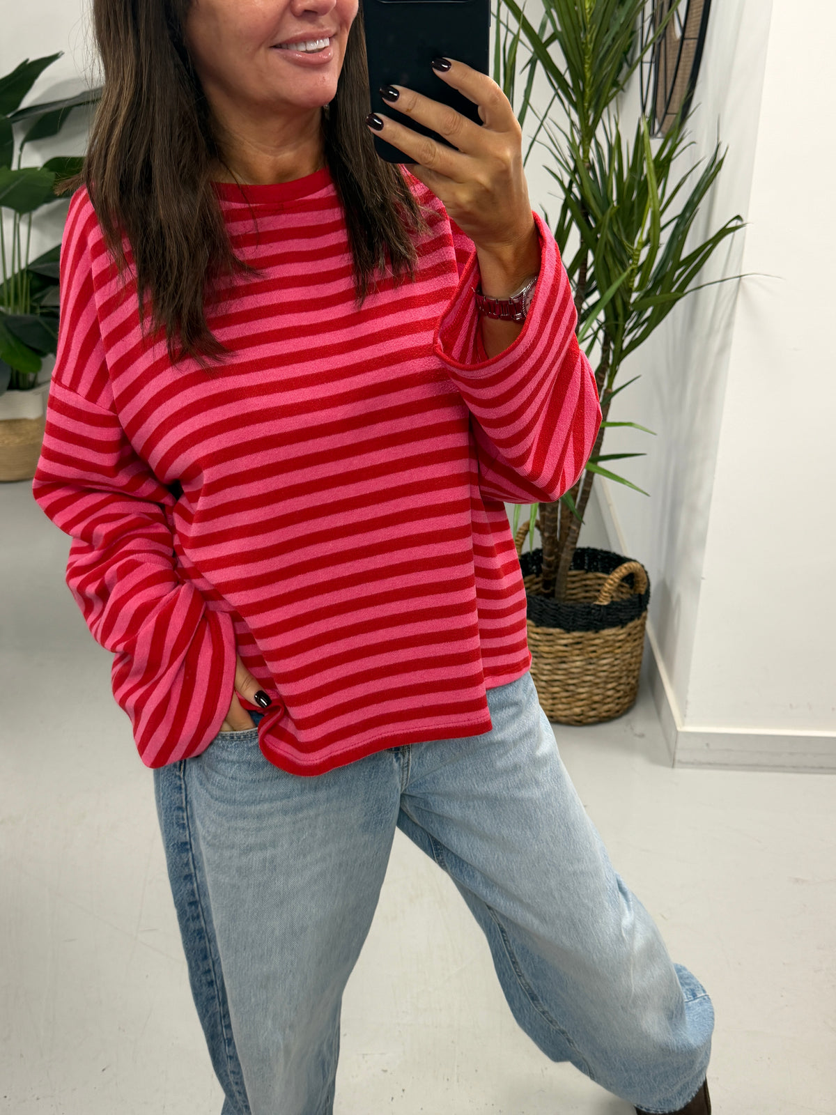 The Weekend Chill Stripe - Red/Pink (Special Buy No Return) Size 10 - 16