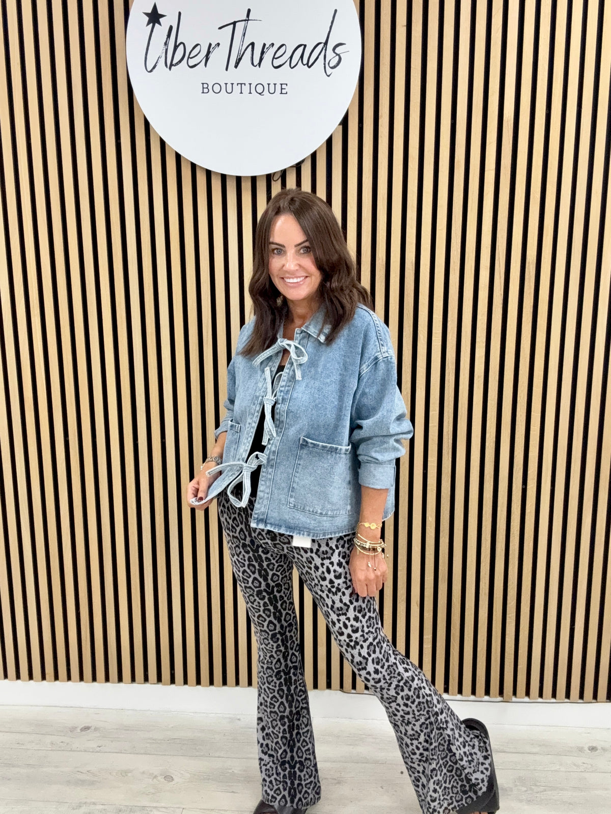 Tie Front Denim Jacket