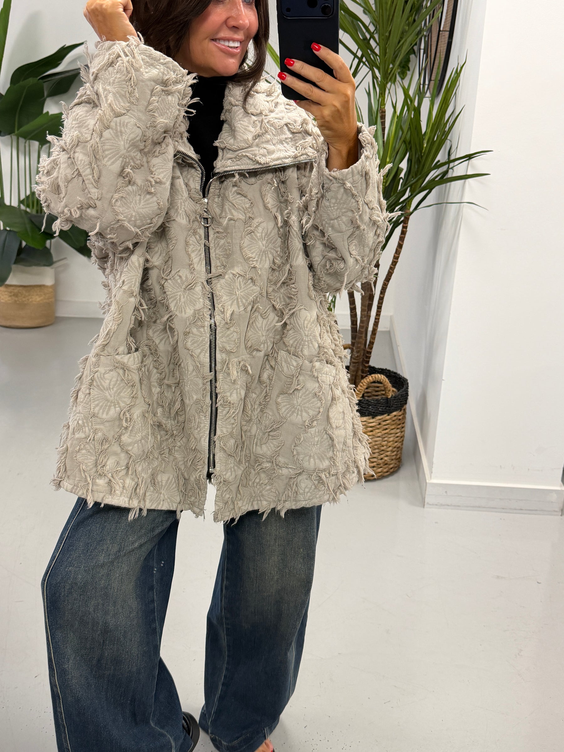 Shelby Shaggy Jacket - Stone