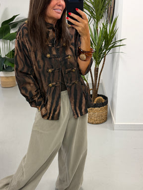 The Needlecord Military Jacket - Chocolate