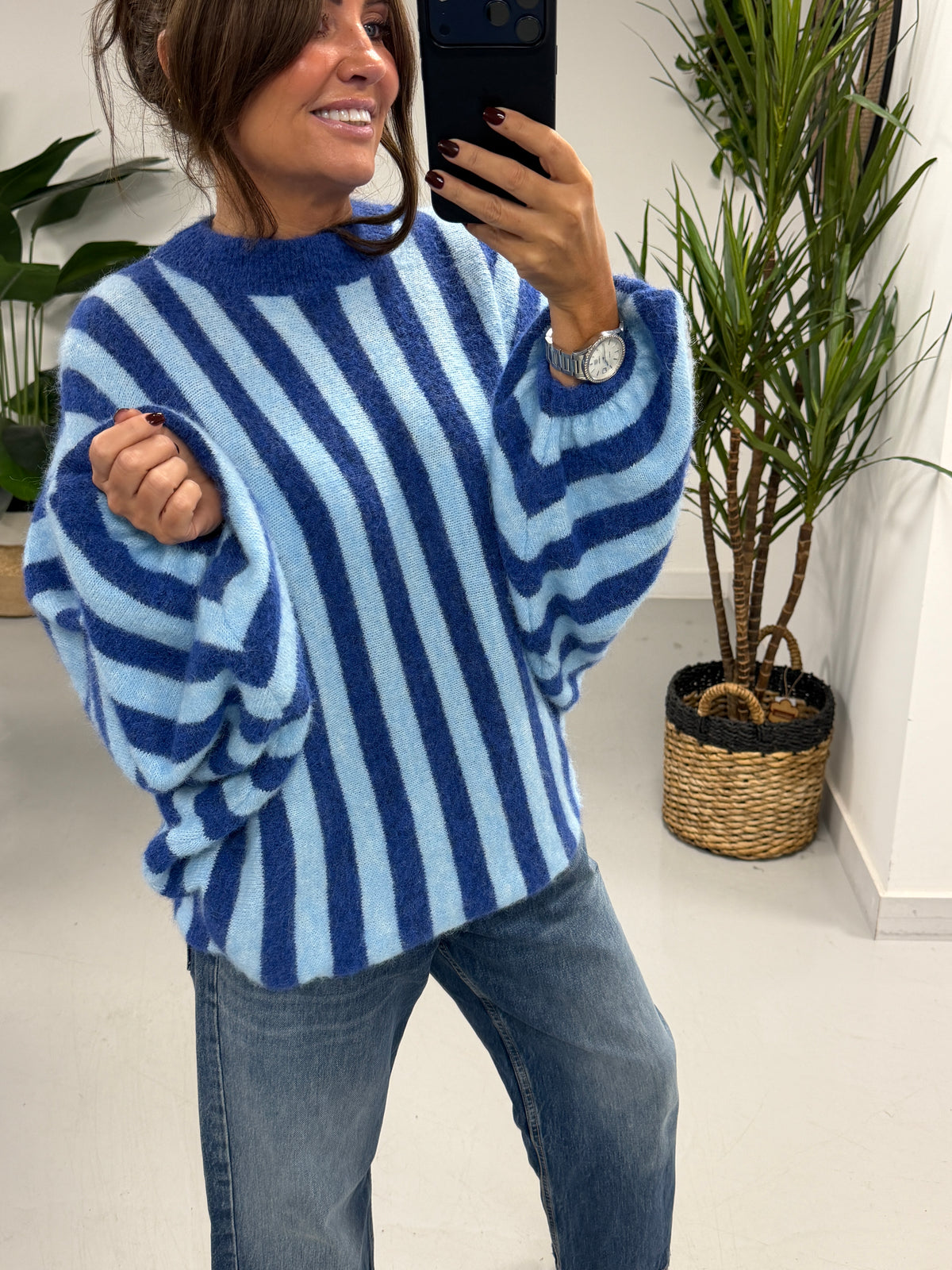 The Muse Chunky Sleeve Knit - Blue  (Size 10-18)