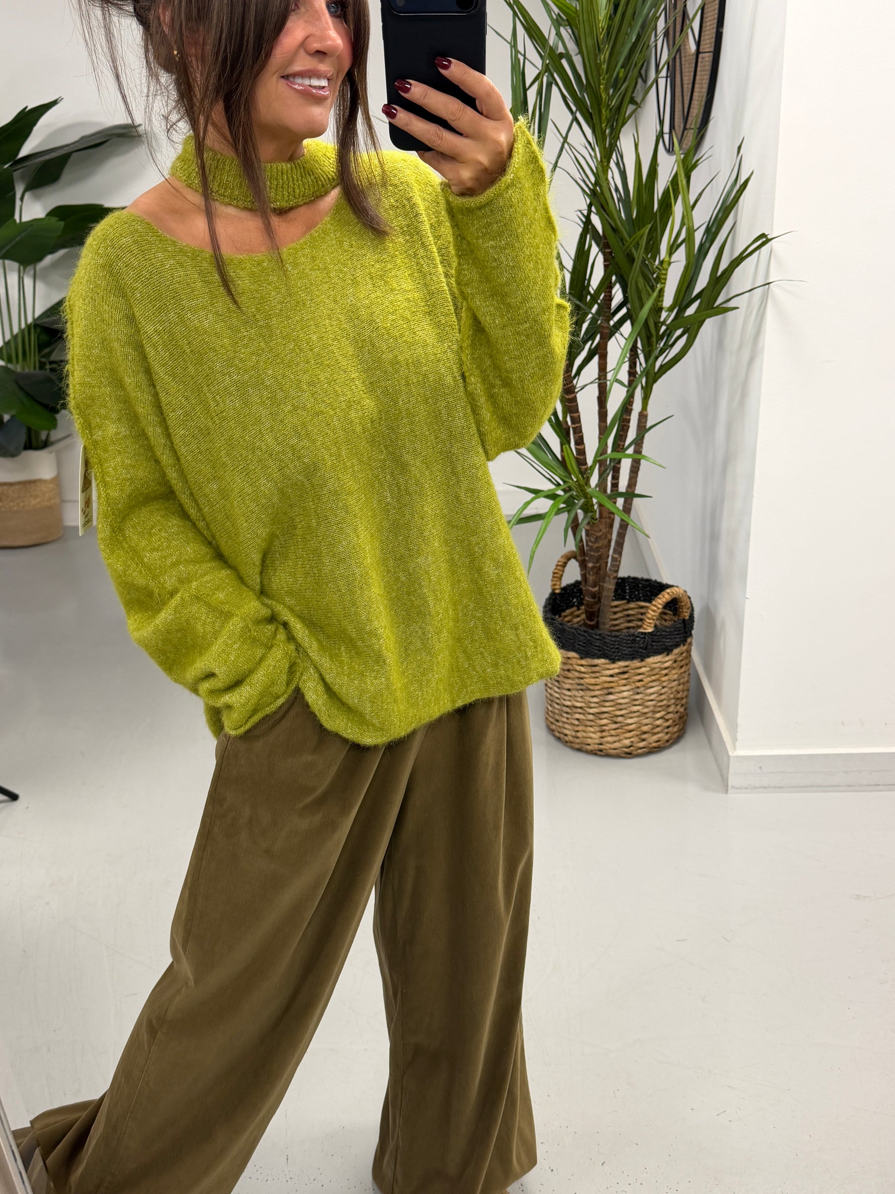 Slash Neck Knit  - Pistachio (Size 10-16)