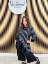 I.D Clothing Stripe Frill Tunic - Black
