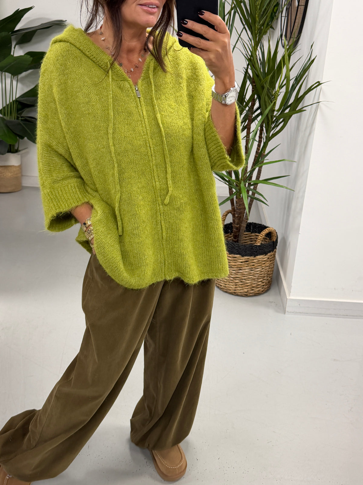 Hooded Zipped Cardigan - Pistachio (Size 12-18)