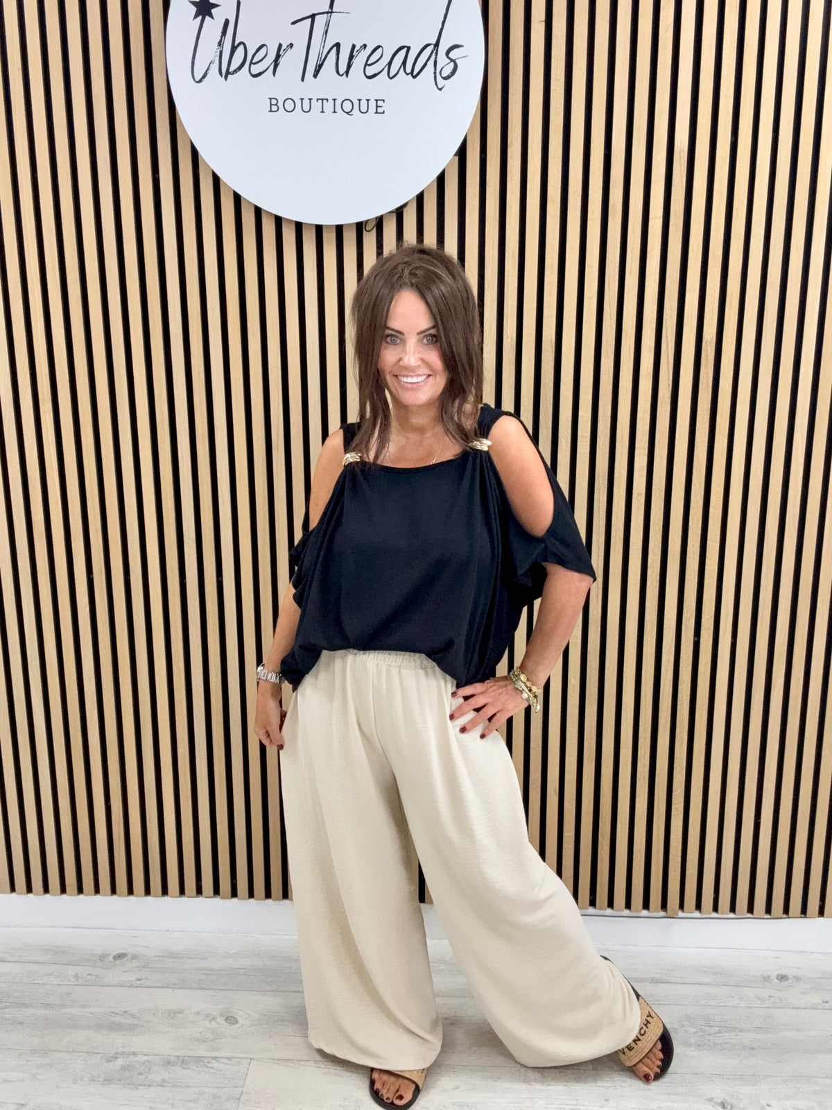 The Soft Knit Calle Cold Shoulder - Black