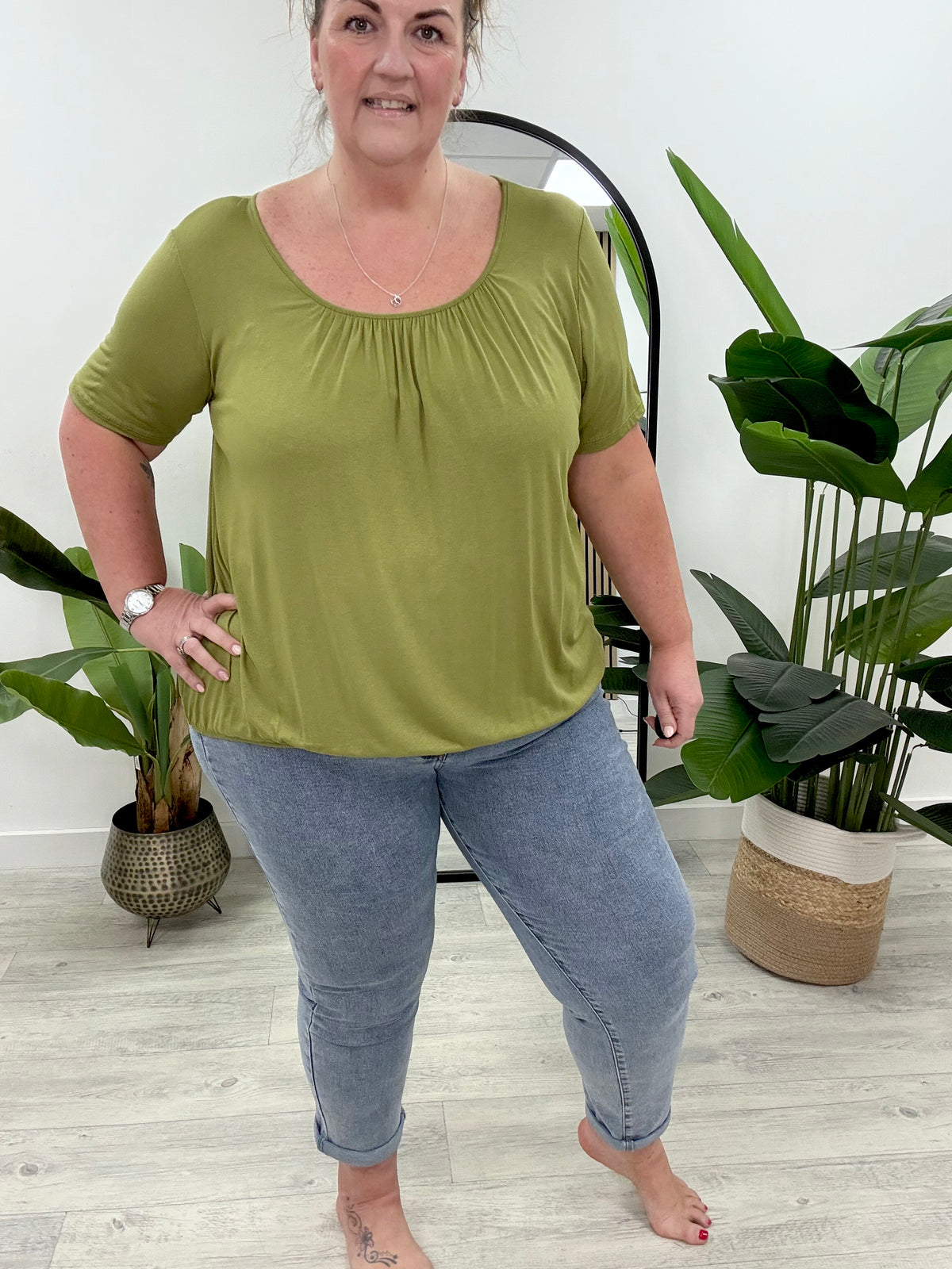 Basic Bubble Tee - Olive