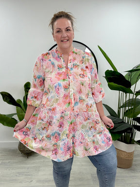 The Brodie Floral Smock -Pink