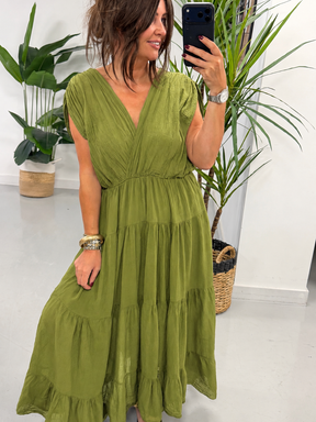 The Grecian Tiered Maxi - Pistachio