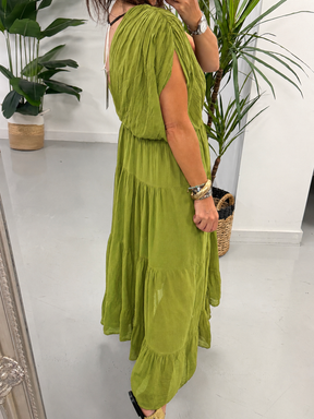 The Grecian Tiered Maxi - Pistachio
