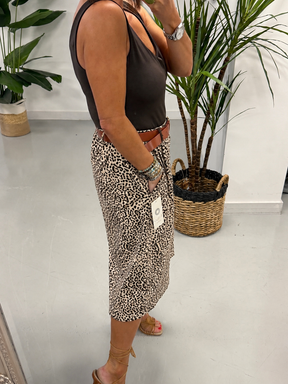 Belted Culotte Shorts - Animal