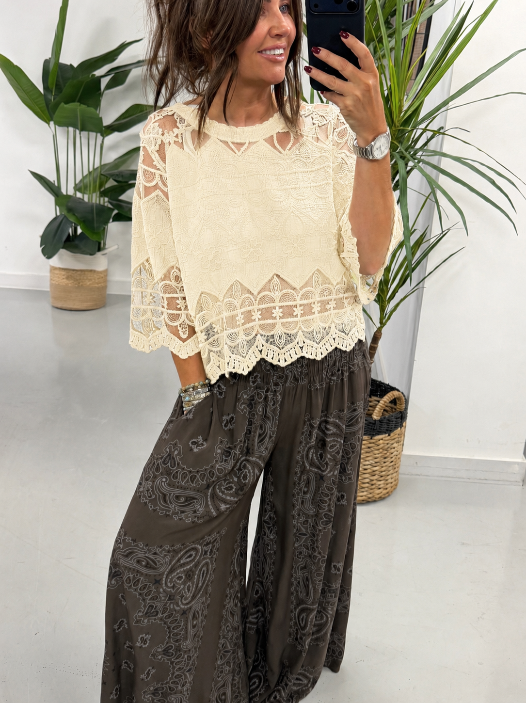 Seville Lace Top - Buttercream