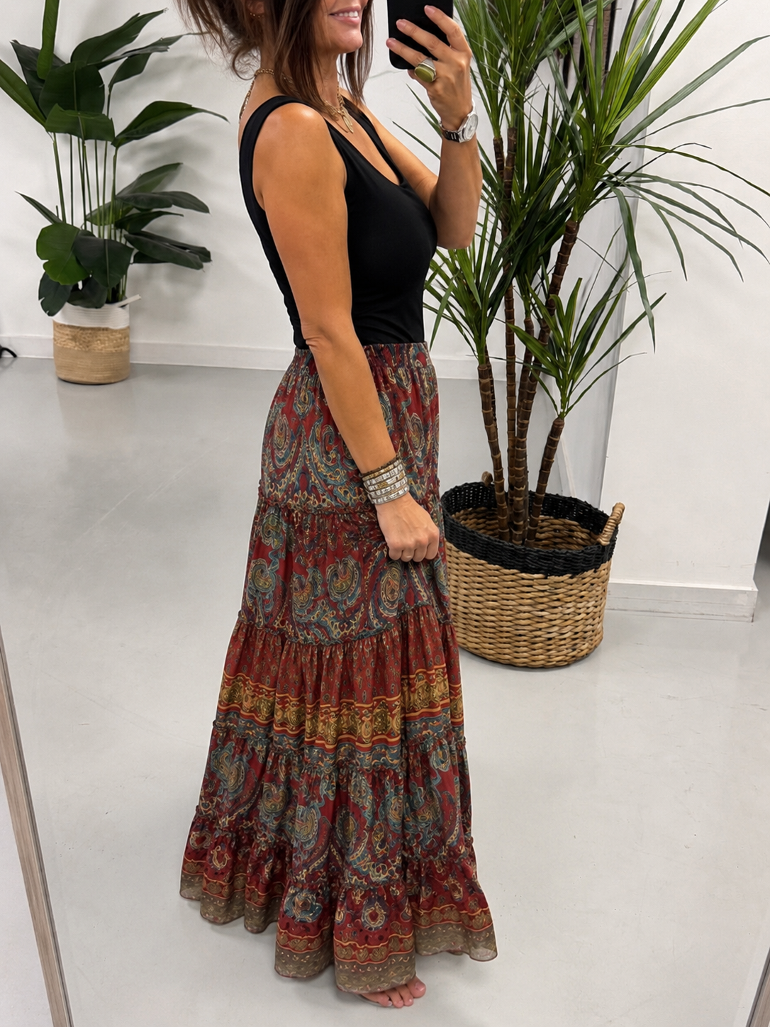The Indie Maxi  Skirt - Vintage Wine