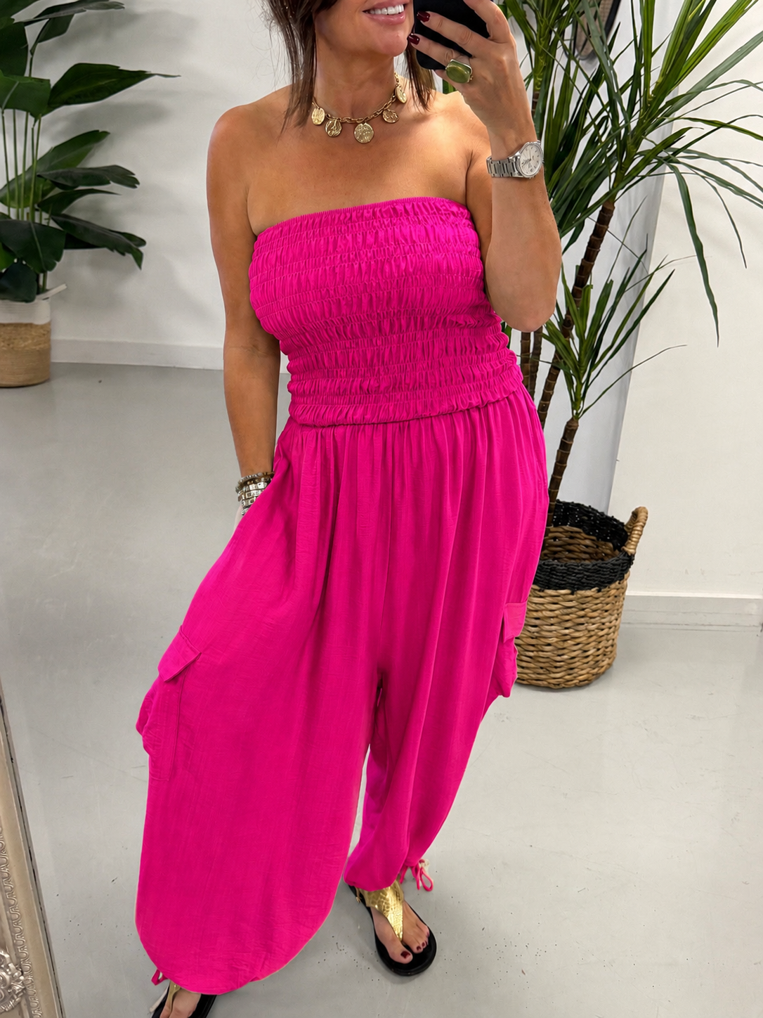 The UTB Cargo Jumpsuit - Pink