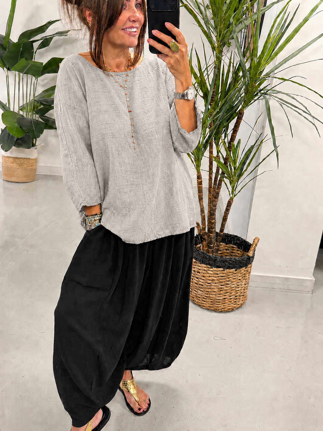 Basic Cotton Top - Light Grey