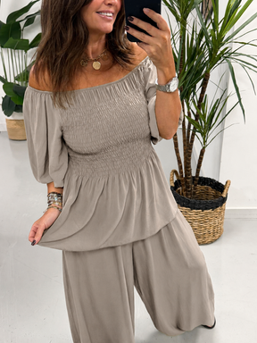 The LuLu Puff Sleeve Bardot - Mocha