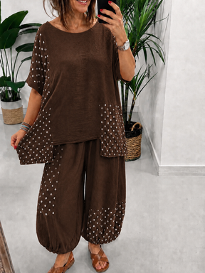 The Dottie Linen Mix Tunic - Chocolate