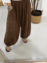 Dottie Linen Mix Trousers - Chocolate