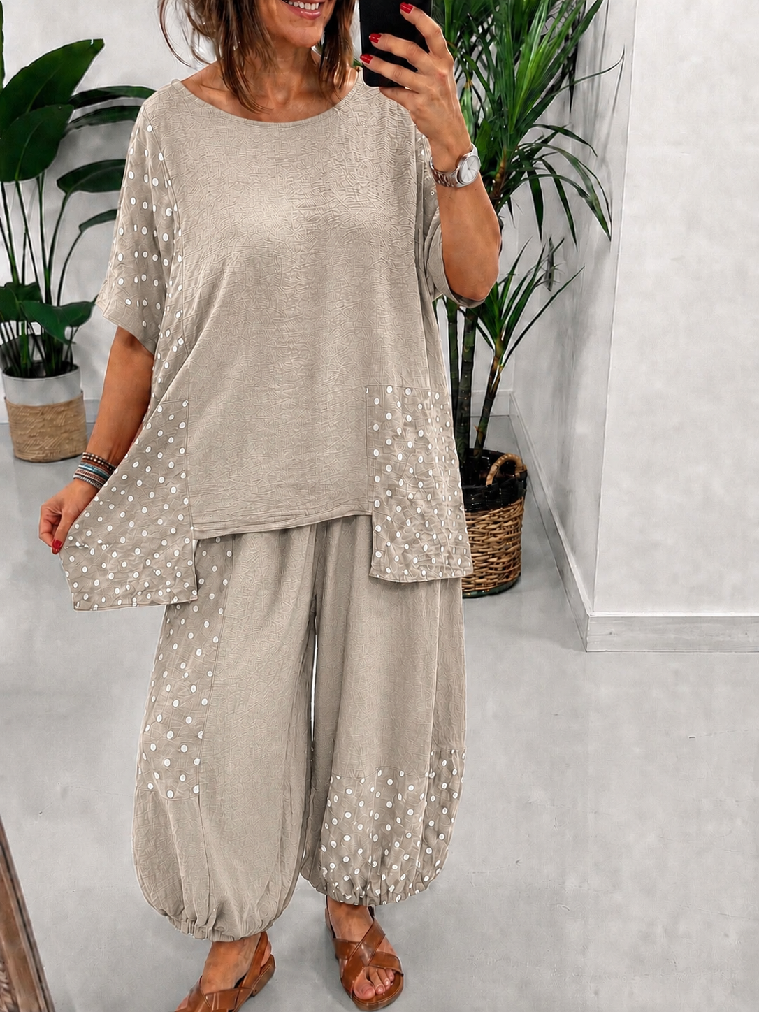 The Dottie Linen Mix Tunic - Stone
