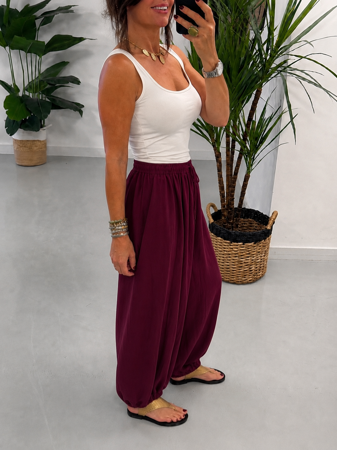 The Summer Balloon Trousers - Wine
