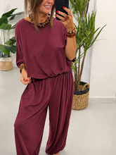 The Weekend Slouch Ribbed Co-Ord - Wine