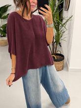 Gracie Crop Sleeve Knit - Aubergine