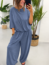 The Weekend Slouch Ribbed Co-Ord - Denim Blue