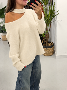 Slash Neck Knit  - Buttercream (Size 12-18)