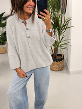 The Portobello Military Button Cardigan -  Grey