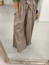 Faux & Fierce PU Wide Leg Trouser - Taupe