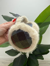 Faux Fur Ear Muffs - Blue/Green Check