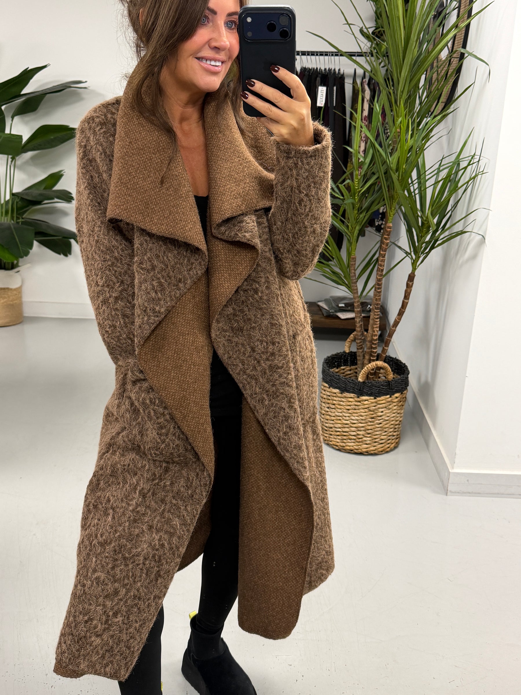 Dakota Waterfall Coat  - Chocolate (Size 10-16)