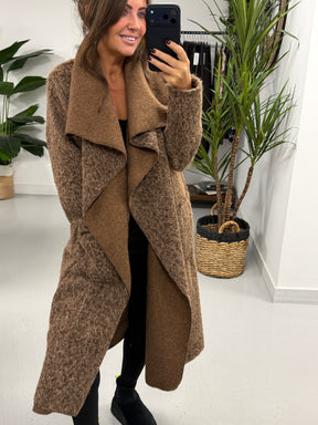 Dakota Waterfall Coat  - Chocolate (Size 10-16)