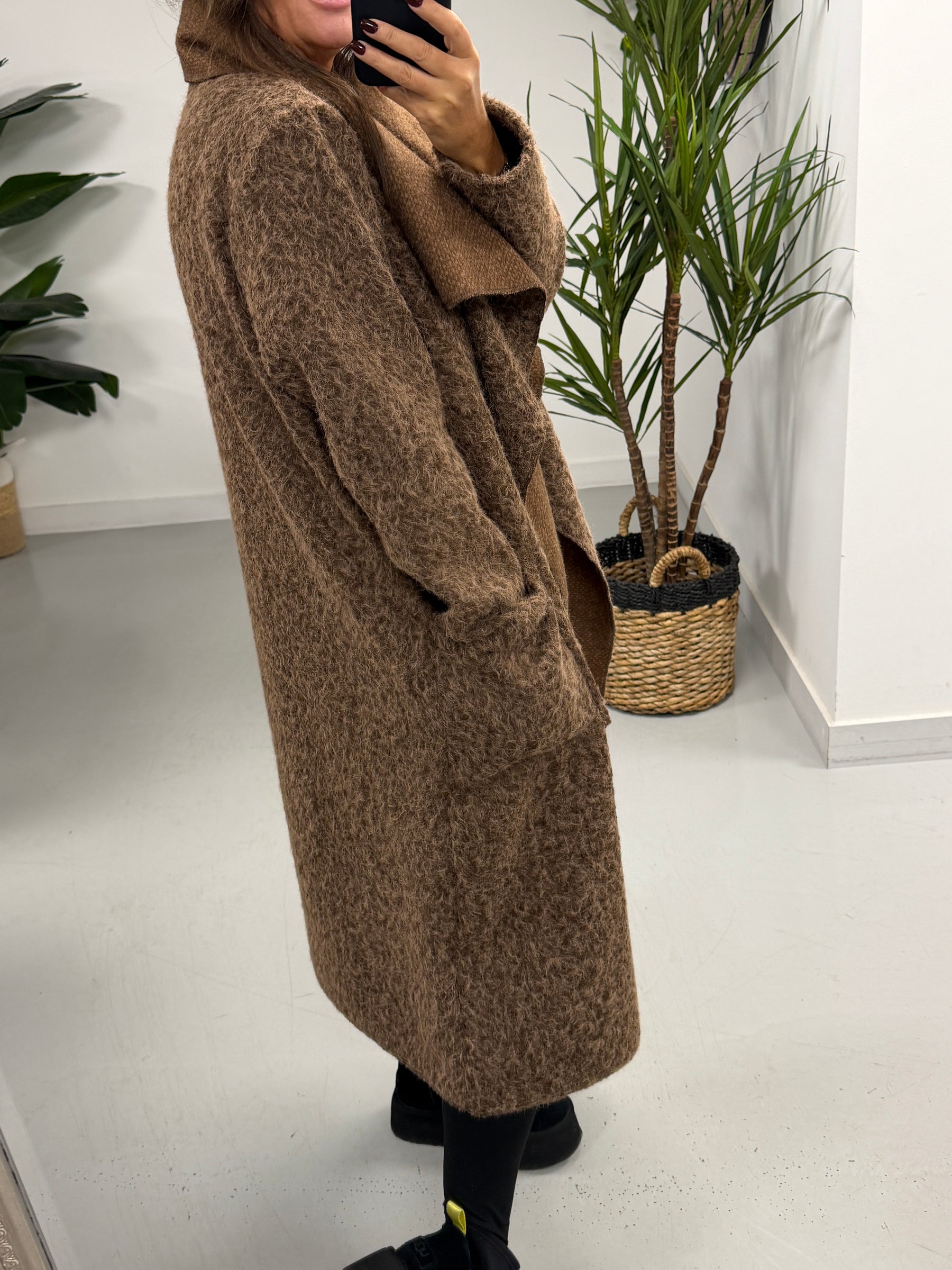 Dakota Waterfall Coat  - Chocolate (Size 10-16)