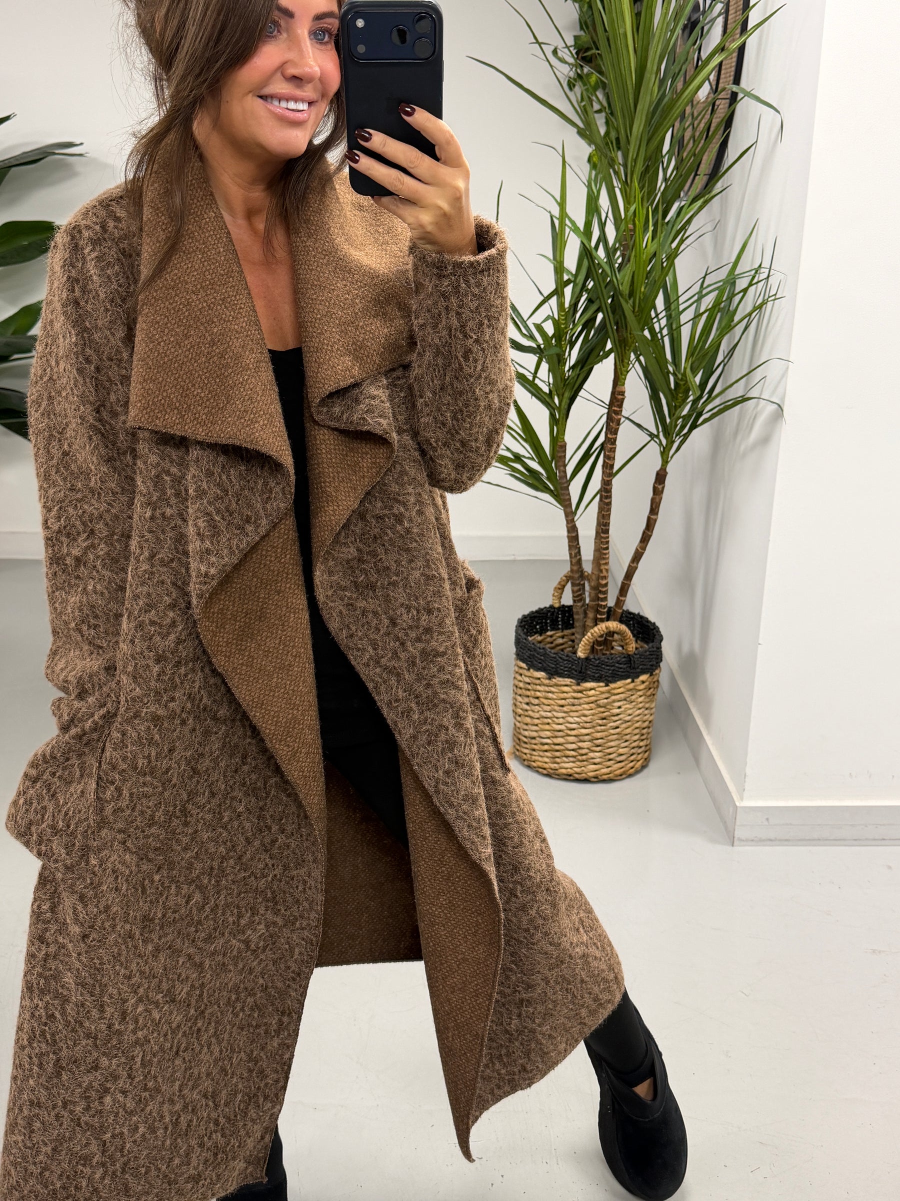 Dakota Waterfall Coat  - Chocolate (Size 10-16)
