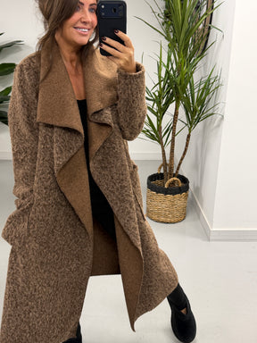 Dakota Waterfall Coat  - Chocolate (Size 10-16)
