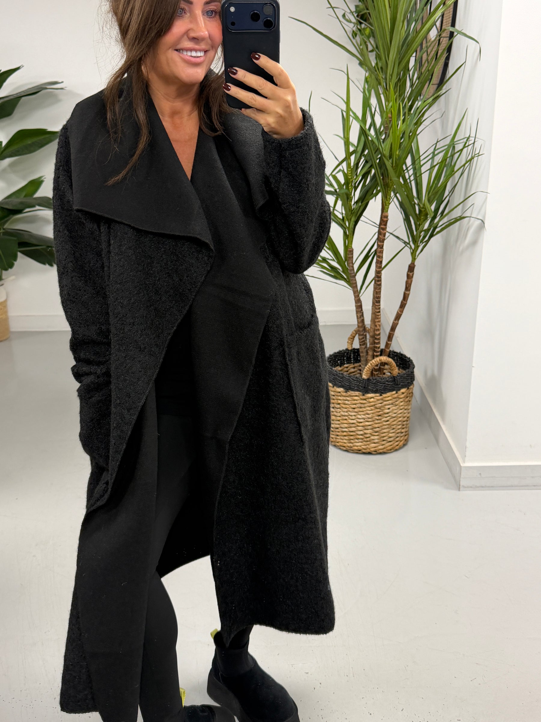 Dakota Waterfall Coat  -Black (Size 10-16)