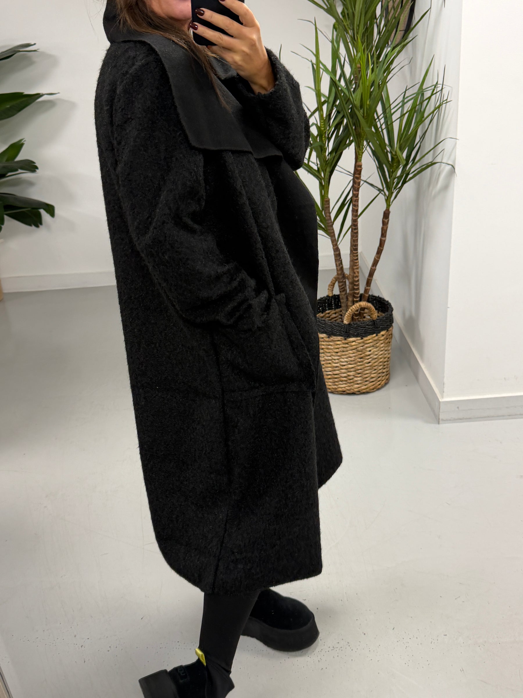Dakota Waterfall Coat  -Black (Size 10-16)