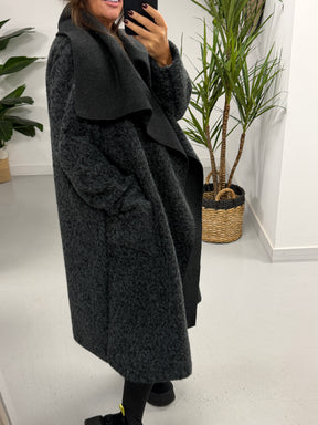 Dakota Waterfall Coat  - Charcoal (Size 10-16)
