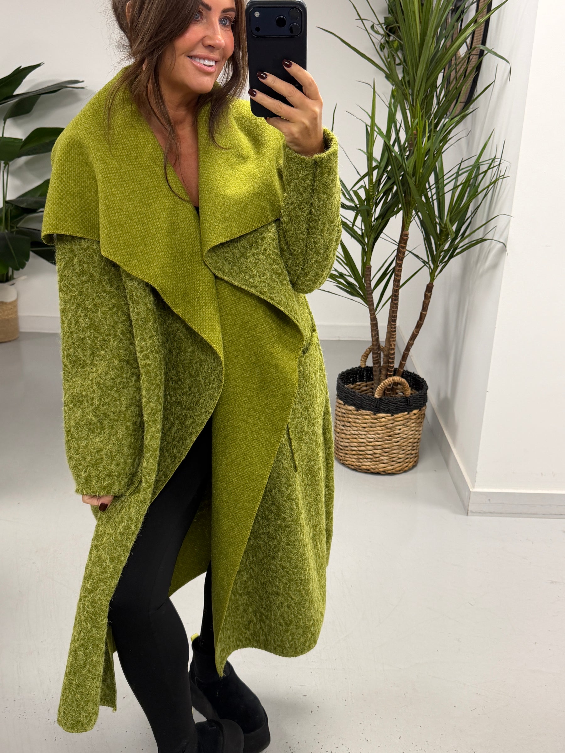 Dakota Waterfall Coat  - Olive Green (Size 10-16)